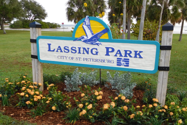 An image of the Lassing Park signage,
