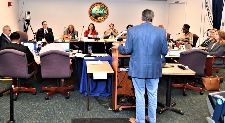 An image of Phil Graham presenting to St. Pete City council